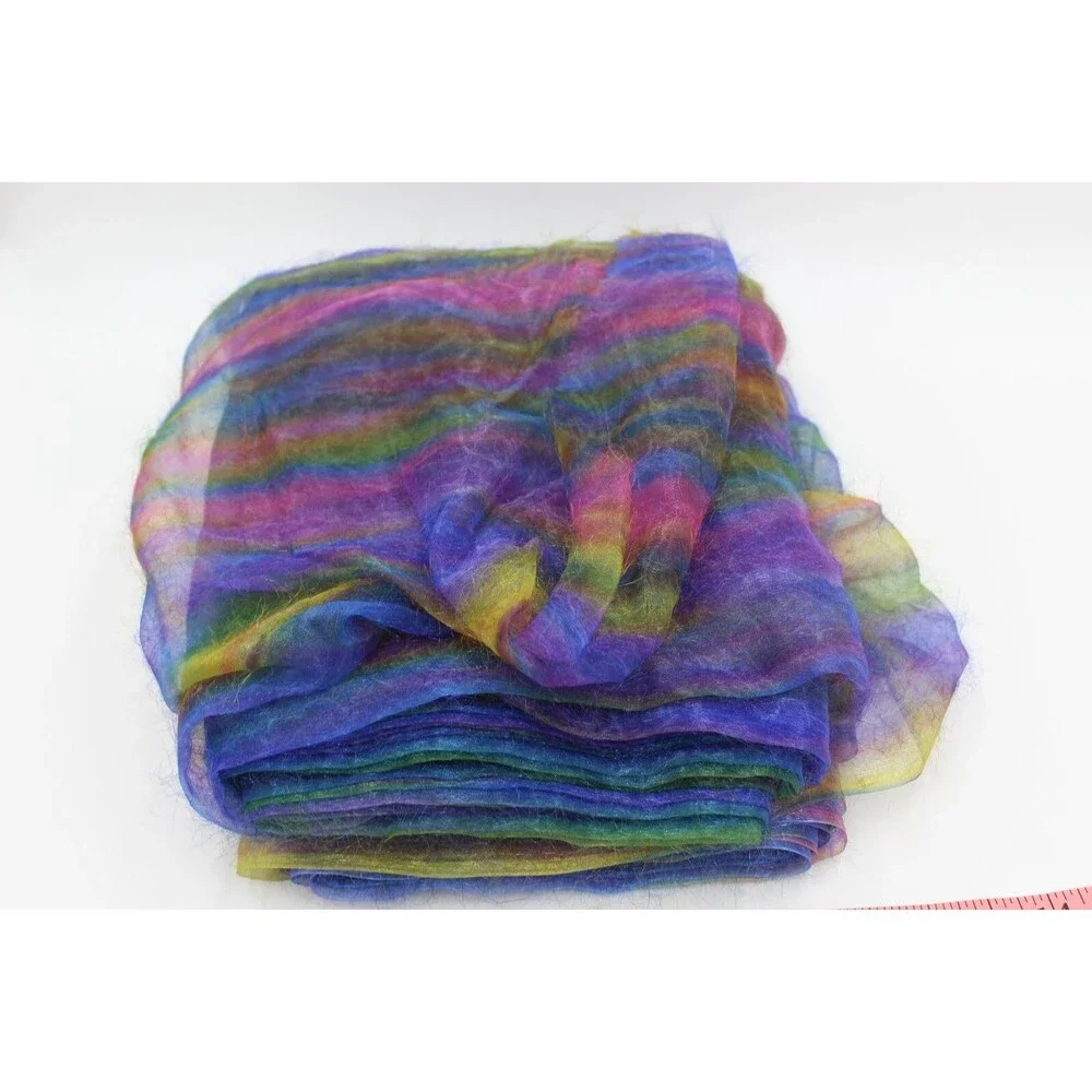 Mesh Fabric Tulle Sheer Cloth Fuzzy Rainbow Craft Sewing Colorful Yards New